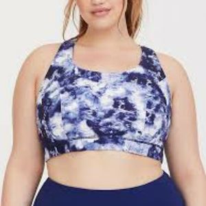 Blue Tie-Dye Cropped Active Legging and Sports Bra